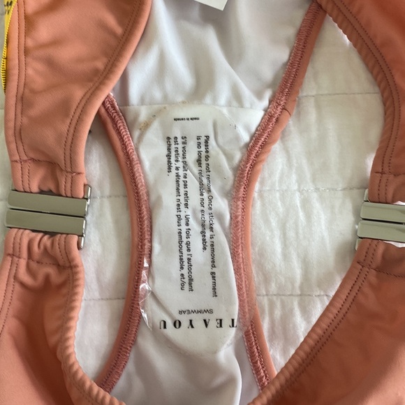 NWT TEA YOU Peachy High Waited Clasp Bikini Bottoms Moderate Coverage Size Large - Picture 8 of 8